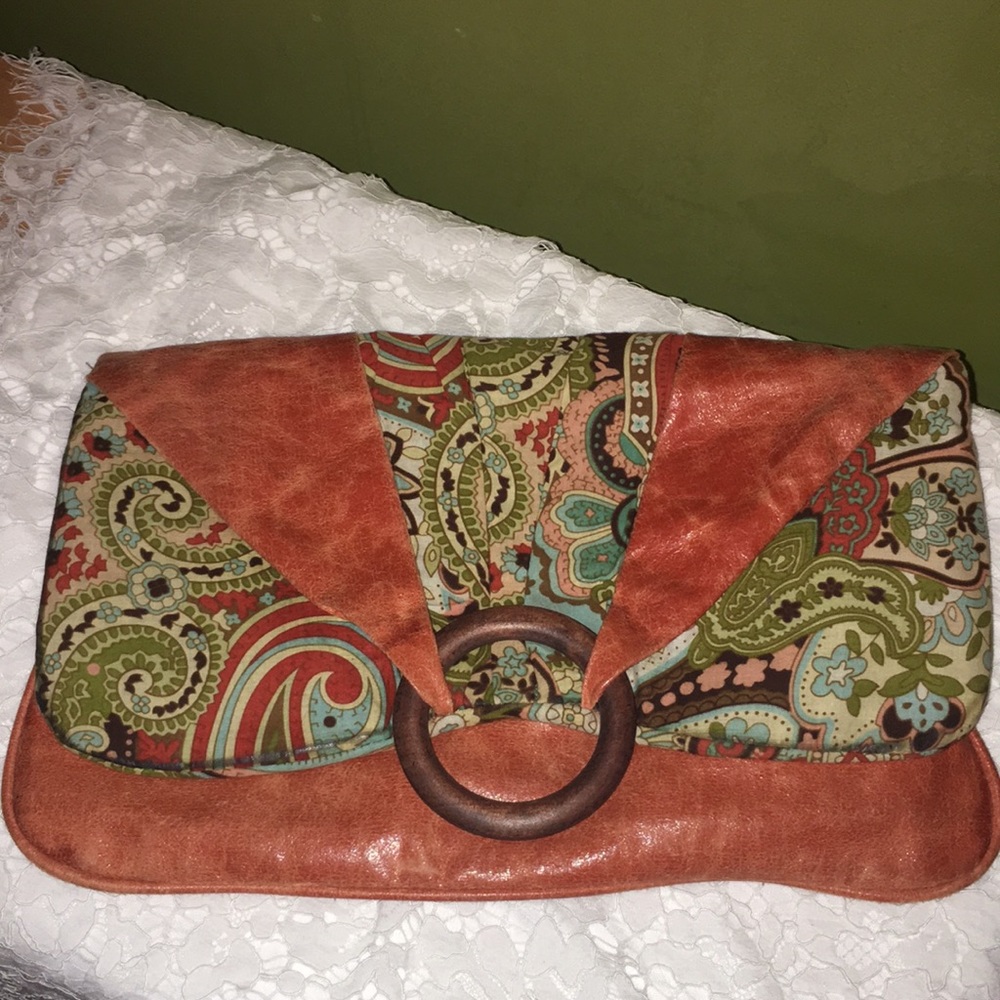 Beautiful Boho Leather Clutch